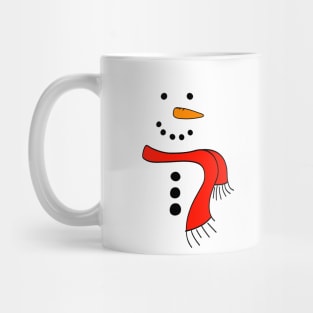 Cute Doodle Snowman with Red Scarf, made by EndlessEmporium Mug